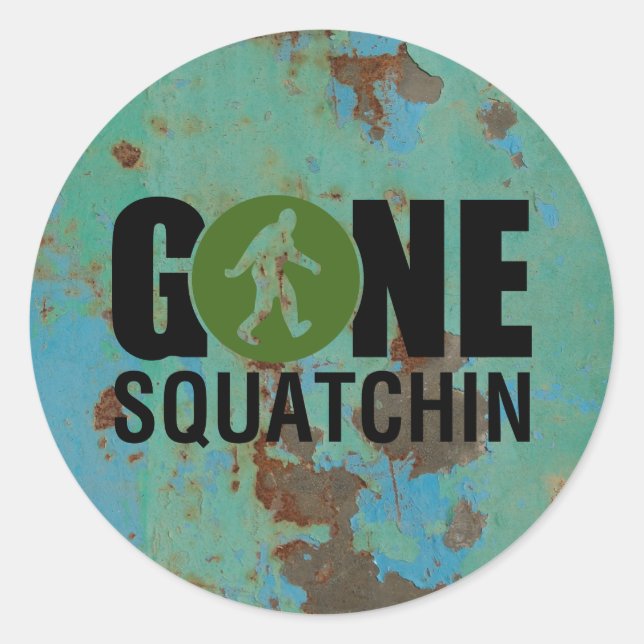 Gone Squatchin Vintage Classic Round Sticker (Front)