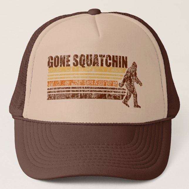 Gone Squatchin Vintage Distressed Retro Hat (Front)