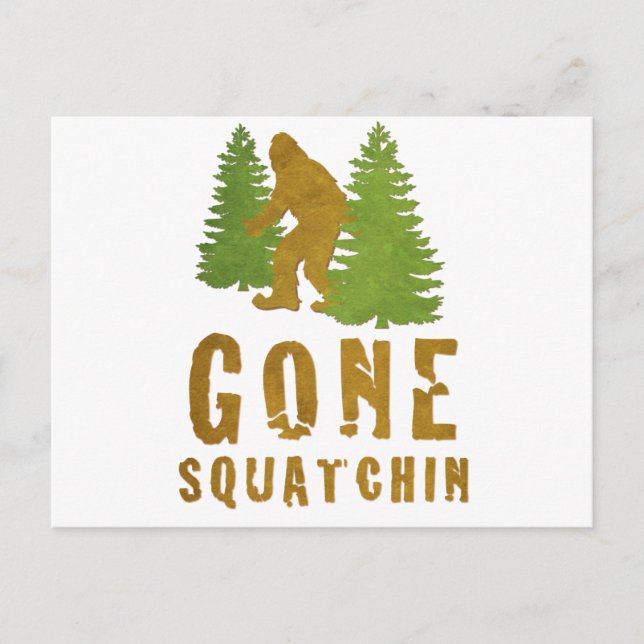 Gone Squatchin (Vintage) Postcard (Front)
