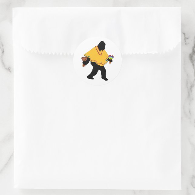 Gone Squatchin' With Poncho Classic Round Sticker (Bag)