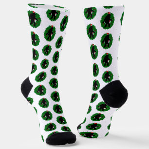 Gone Squatchin' Wreath Christmas Socks