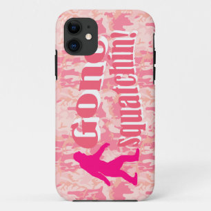Gone Squatching on pink camouflage iPhone 11 Case