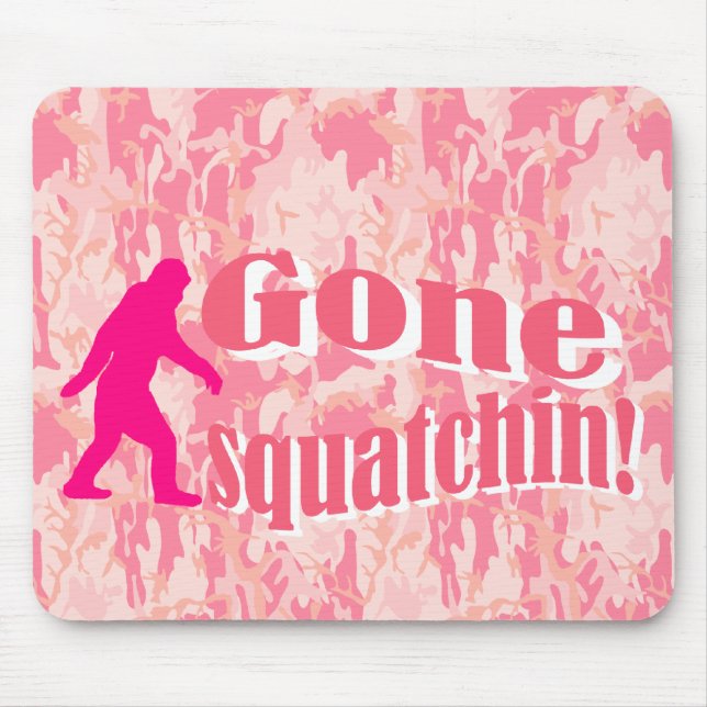 Gone Squatching on pink camouflage Mouse Mat (Front)