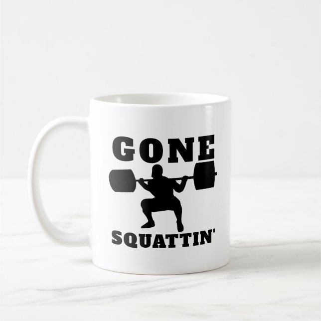 Gone squattin' funny fitness  coffee mug (Left)