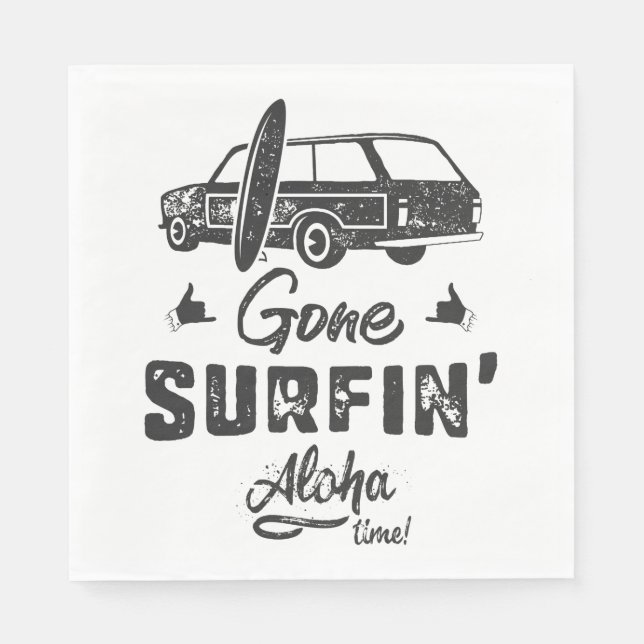 Gone Surfing Aloha Time Napkin (Front)