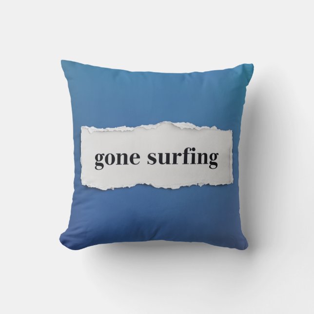 gone surfing, into the blue cushion (Front)