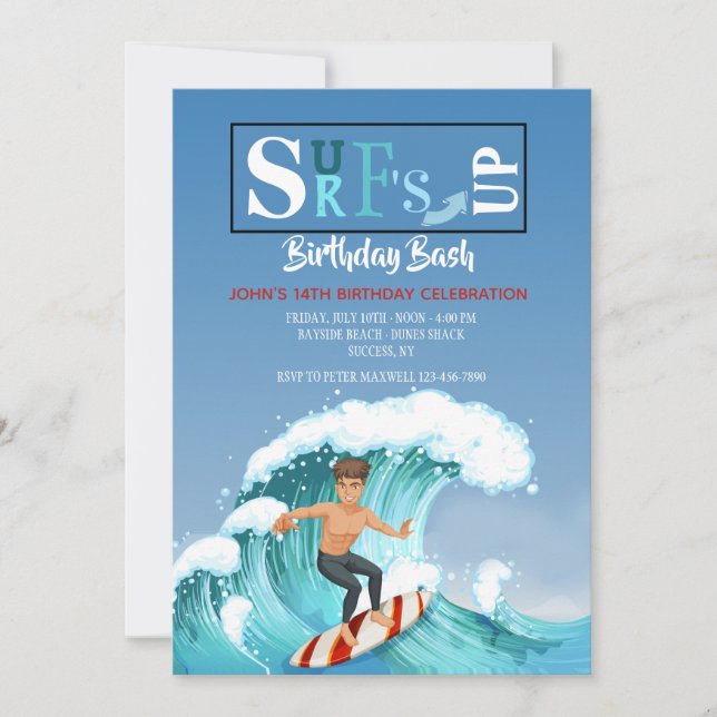 Gone Surfing Invitation (Front)