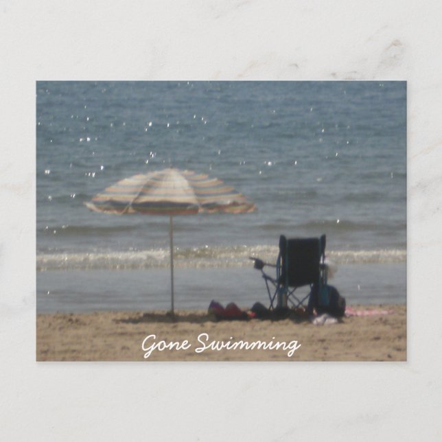 Gone Swimming Postcard (Front)