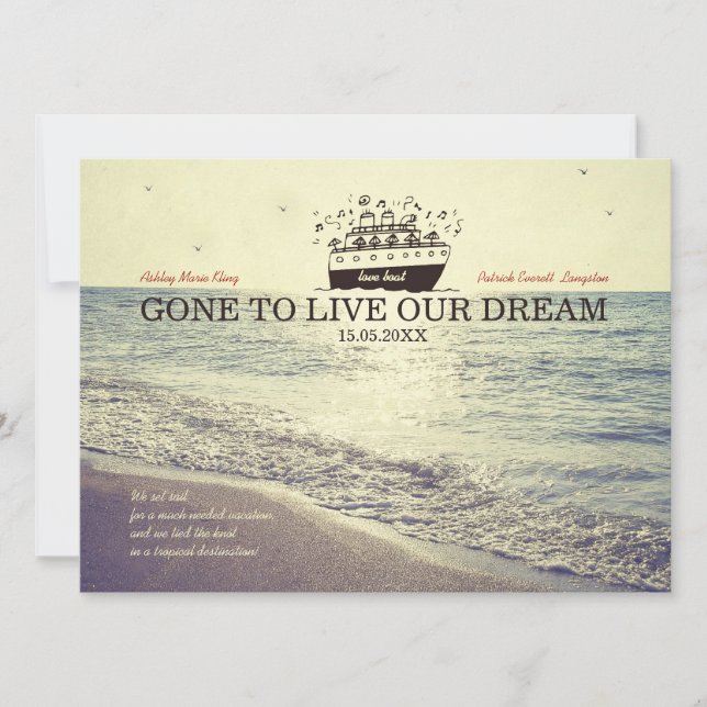 Gone to Live Our Dream - Wedding Invite (Front)
