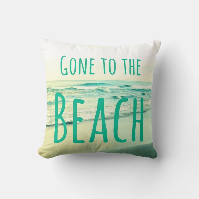 Gone to the Beach Pillow (Front)