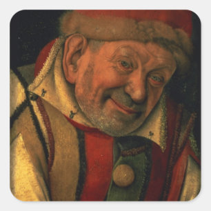 Gonella, the Ferrara court jester, c.1445 Square Sticker