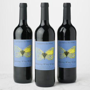 Gonepteryx rhamni - The Common Brimstone Butterfly Wine Label