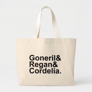 Goneril Regan Cordelia King Lear's Daughters Large Tote Bag