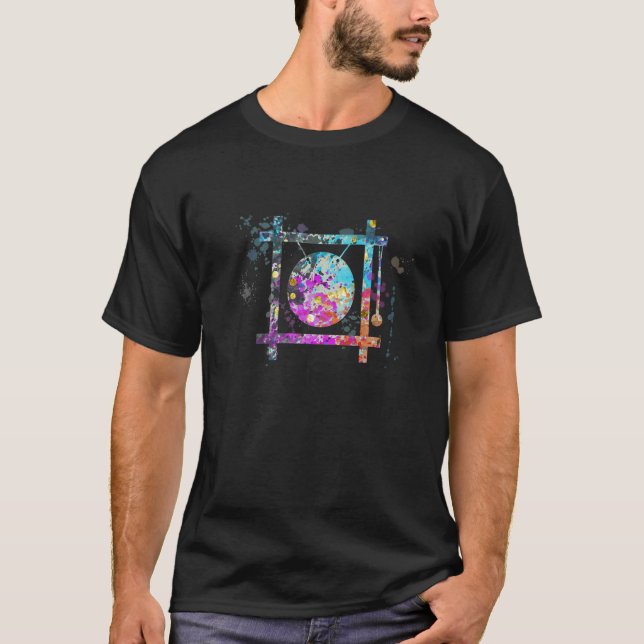 Gong Instrument Silhouette Gongs   T-Shirt (Front)