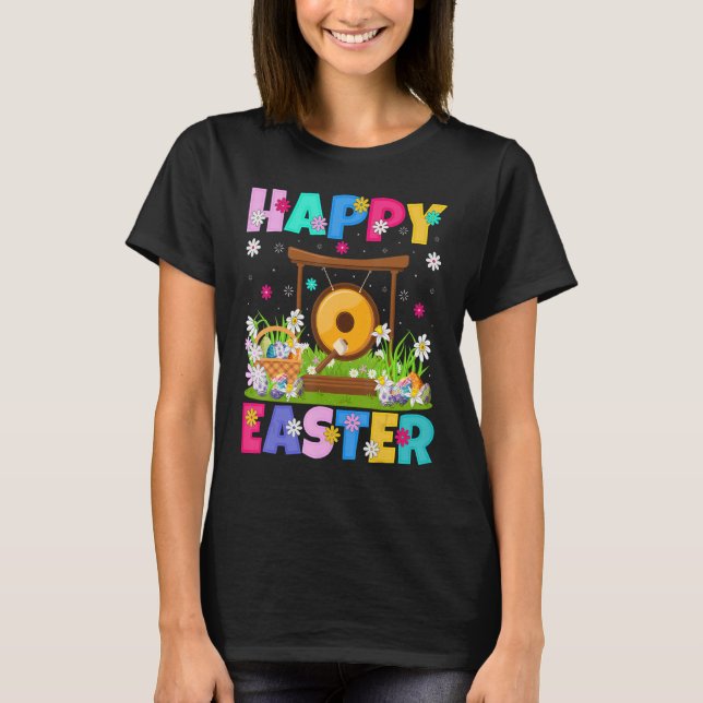 Gong Music  Happy Easter Funny Gong Easter Sunday T-Shirt (Front)