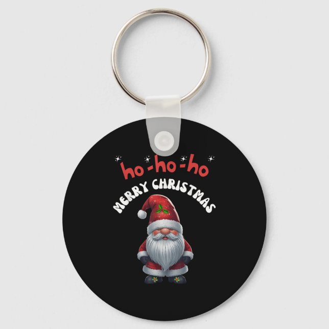 Gonk Gnome Merry Christmas Santa Cute  Key Ring (Front)