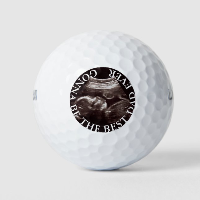 Gonna Be the Best Dad Ultrasound Photo Golf balls. Balls (Front)