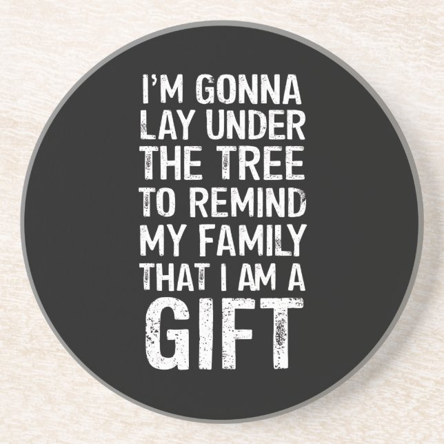 Gonna Lay Under The Tree Xmas Family Gifts Coaster (Front)
