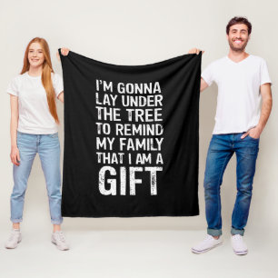 Gonna Lay Under The Tree Xmas Family Gifts Fleece Blanket