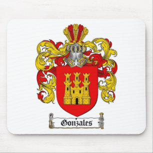 GONZALES FAMILY CREST -  GONZALES COAT OF ARMS MOUSE MAT