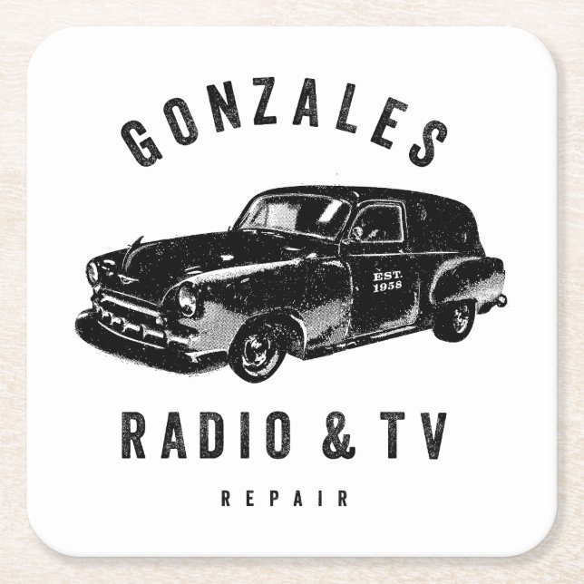 Gonzales Radio & TV Paper Coaster (Front)