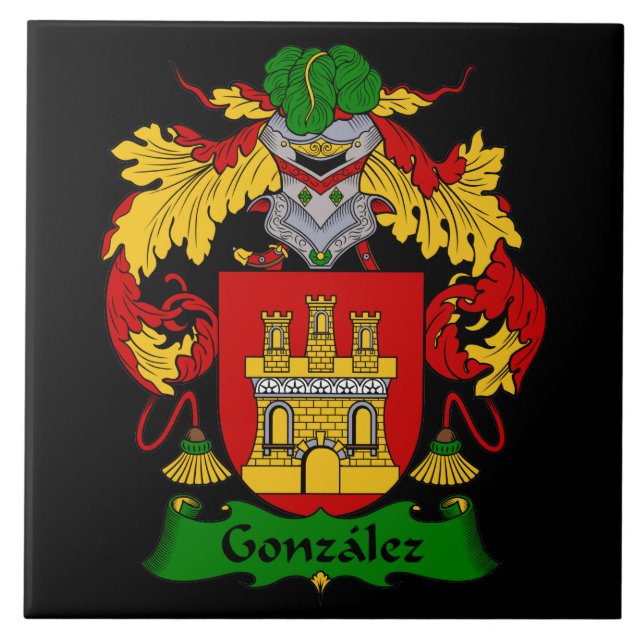 Gonzalez Family Coat of Arms Tile (Front)