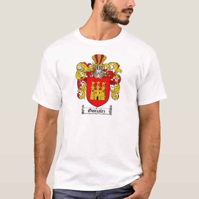 GONZALEZ FAMILY CREST -  GONZALEZ COAT OF ARMS T-Shirt (Front)