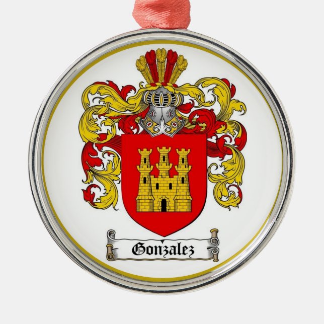  Gonzalez [Spanish] Family Crest *   Metal Tree Decoration (Front)