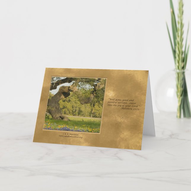 Good and Faithful Servant Greeting Card (Front)
