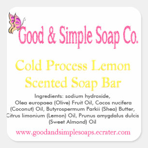Good and Simple Soap Label Lemon Soap