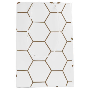 Good and white honeycomb geometric pattern medium gift bag