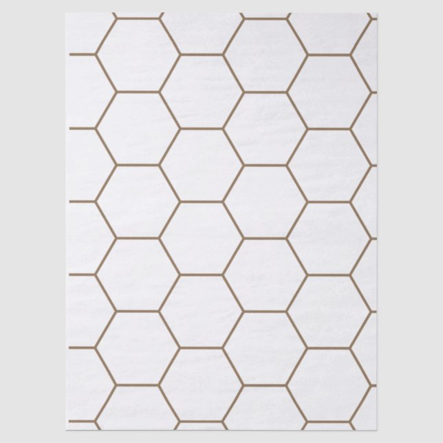 Good and white honeycomb geometric pattern tissue paper (Front)