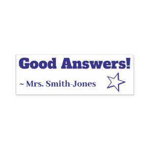 "Good Answers!" + Custom Teaching Assistant Name Self-inking Stamp