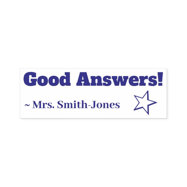 "Good Answers!" + Custom Teaching Assistant Name Self-inking Stamp (Design)