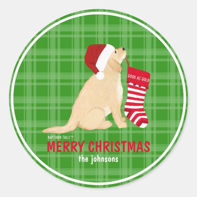 Good As Gold Christmas Personalised Gift Sticker (Front)