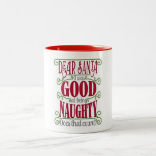 *GOOD AT BEING NAUGHTY* CHRISTMAS Two-Tone COFFEE MUG