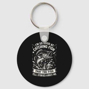 Good at catching fish design funny fishing key ring