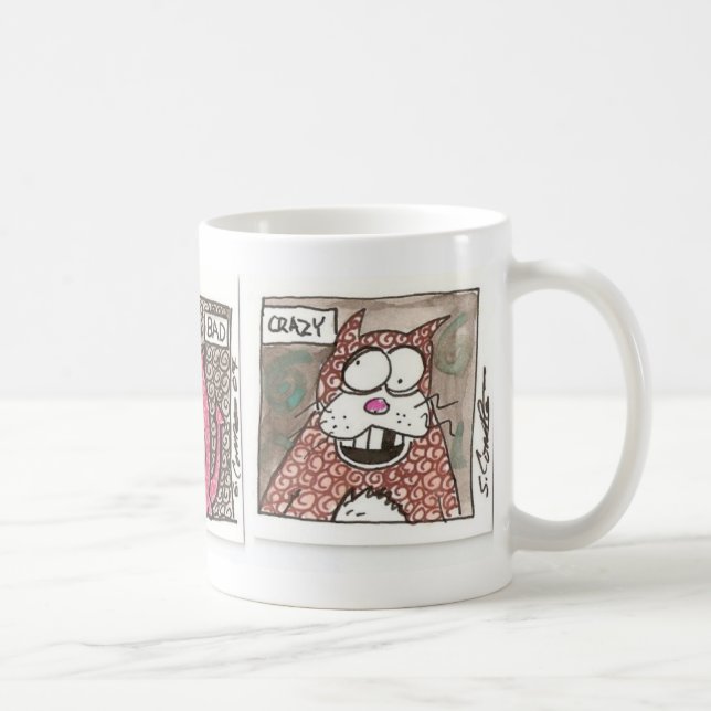 good, bad, crazy cats mug (Right)
