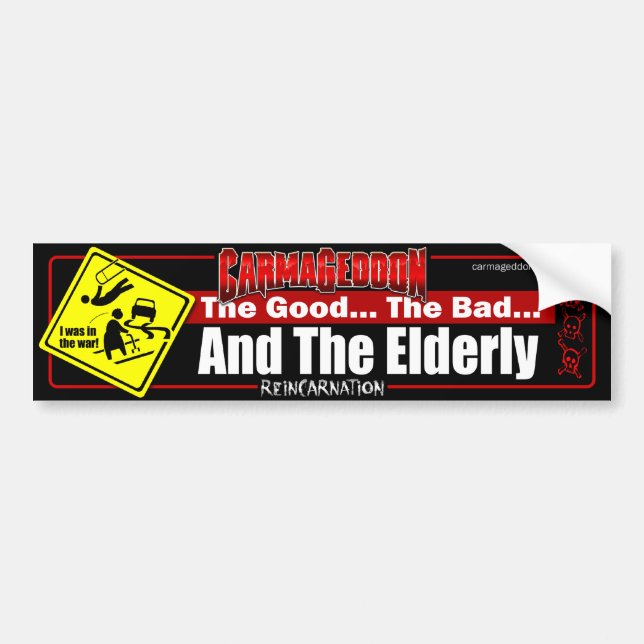 Good Bad Elderly Bumper Sticker (Front)