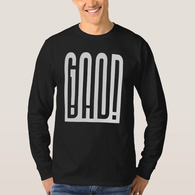 Good Bad Optical Illusion Ambigram Perspective Per T-Shirt (Front)