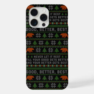 Good Better Best Never Let It Rest Christmas Quote iPhone 15 Pro Max Case
