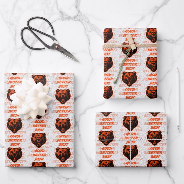 Good Better Best Never Let It Rest Wrapping Paper Sheet (Front)