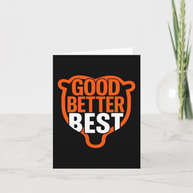 Good Better Never Let It Rest Motivation Bear Claw Card (Front)