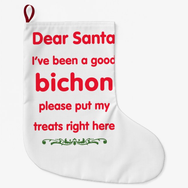 good bichon large christmas stocking (Front)