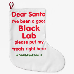 good  Black Lab Large Christmas Stocking