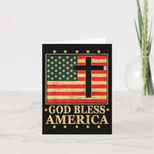 Good Bless America Jesus Christian Cross God Bible Card