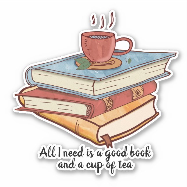 Good book cup of tea reading mug cute (Front)