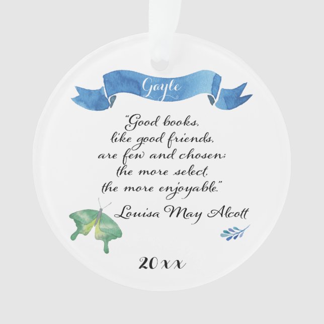 Good Books Good Friends Reader Ornament (Front)