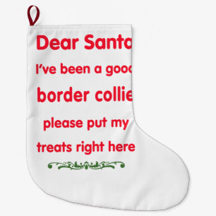 good Border Collie Large Christmas Stocking