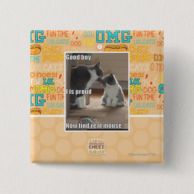 Good boy 15 cm square badge (Front)